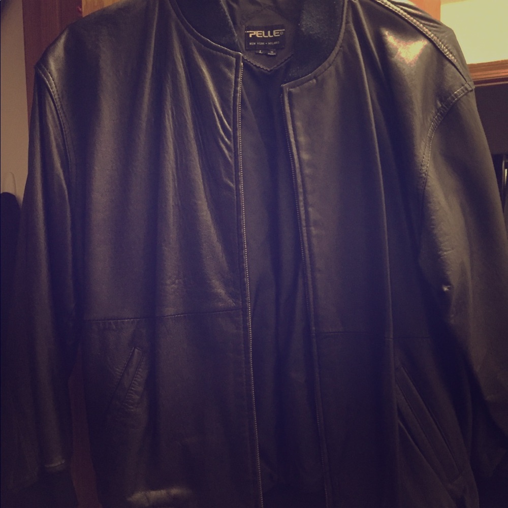 Black leather jacket